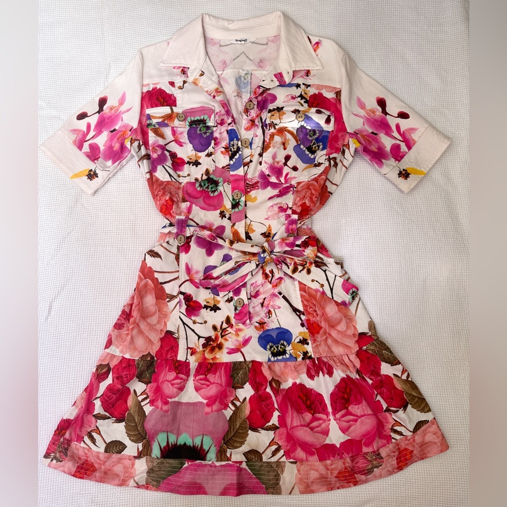 Desigual Pink Flower Mini Dress